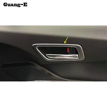 

Car styling cover stick trim ABS chrome door inner built handle bowl frame lamp 4pc For TOYOTA C-HR CHR 2017 2018 2019 2020