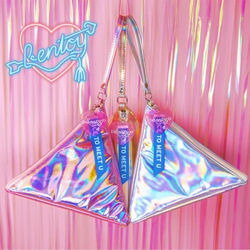 

Laser Bentoy Women Phone Handbag Leather Day Clutches Makeup Wallet Organizer Bag Cartoon lovely Girls Bag Storage Pouch
