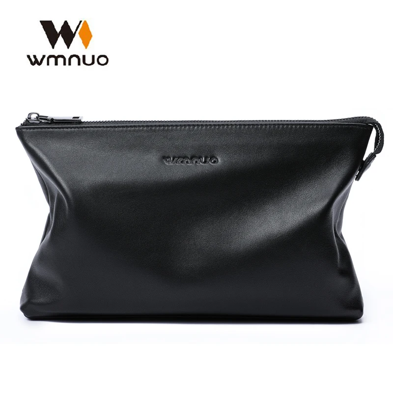 

Wmnuo Brand Men Bag Men Clutch Wallet Coin Purse Soft Cow Leather Men Hand Bag Handbags 2018 Fashion Casual Ipad Phone Bag Male