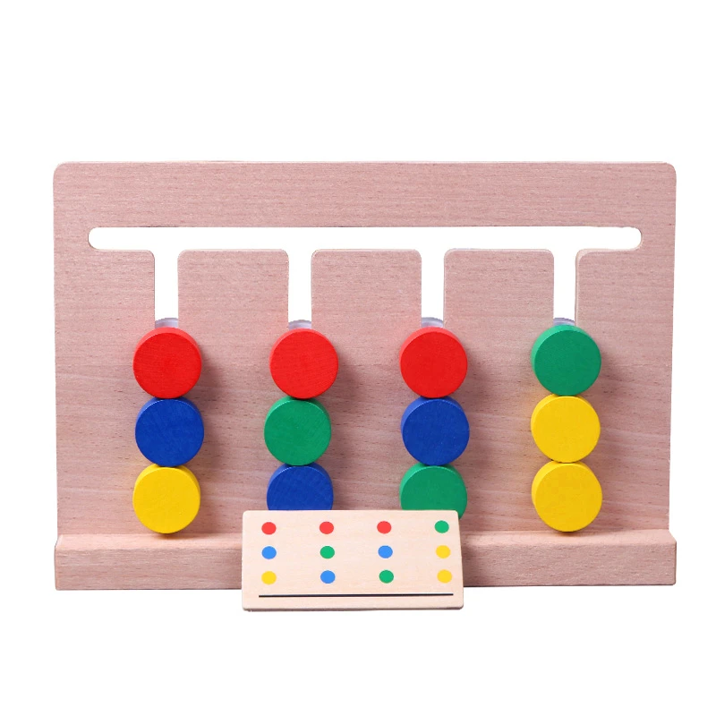 

Montessori Wooden Four Colors Matching boys girls Game Training Kids Early Educational Toys Baby Children Learning Toys