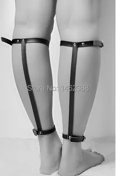 

New fashion women garters leather black garter belt sexy bondage harness leggings leg garter exotic Free shipping