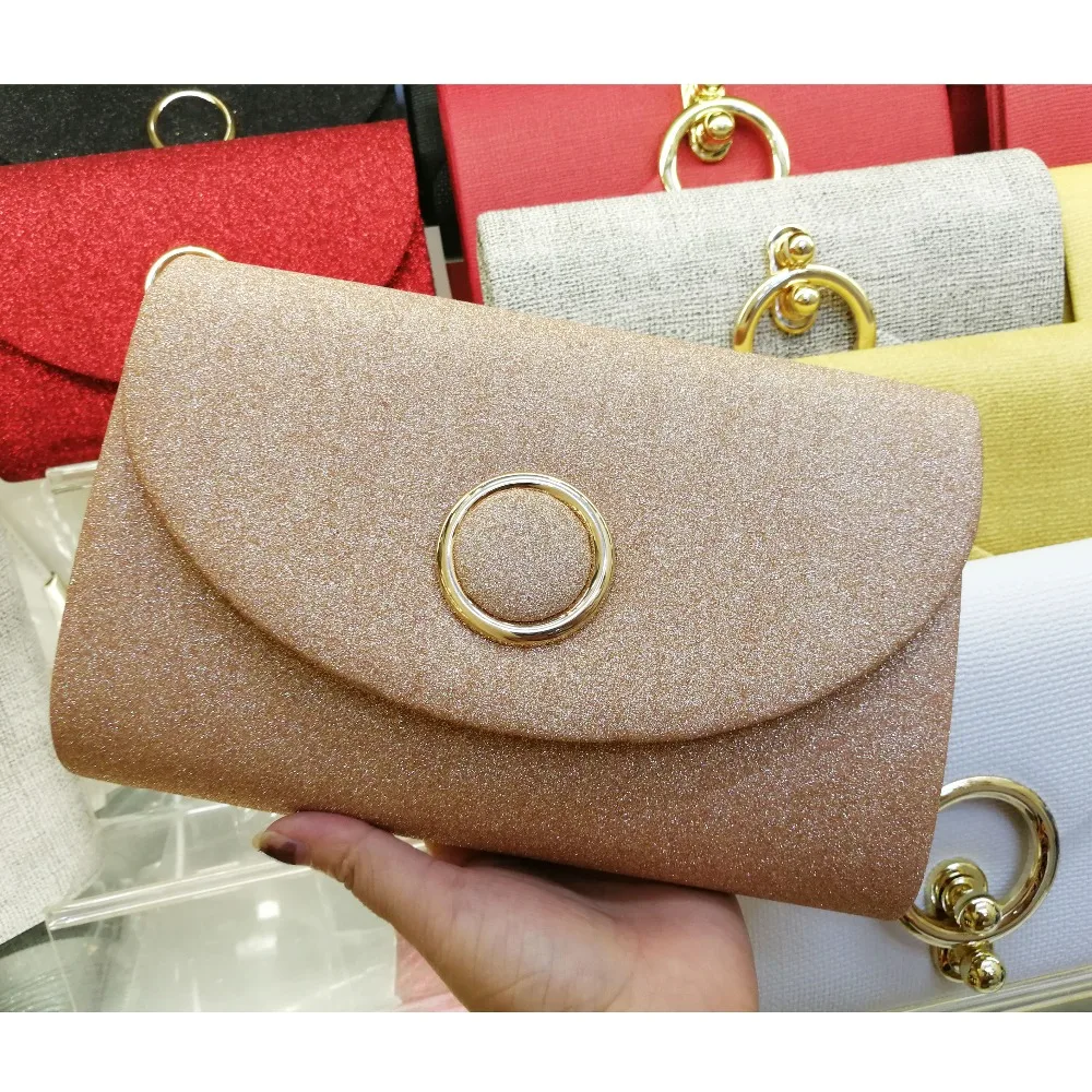 

Fashion Champagne envelope bag Women Yellow Red Black Rose Gold Messenger Bag Ladies banquet shoulder bags day clutches X21