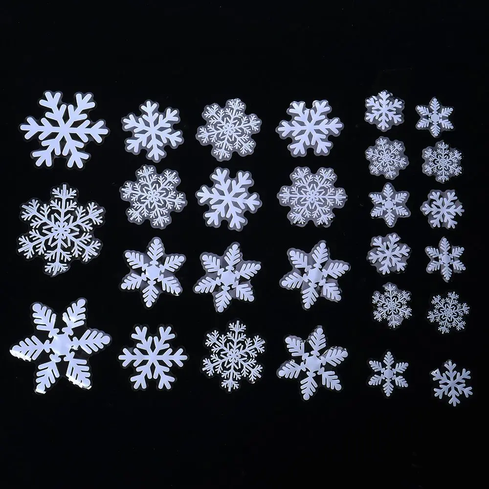 Buy 27 White Snowflake Window Clings Stickers Reusable