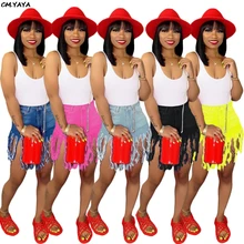 Новые женские летние шорты с высокой талией бахромой на молнии, вымытые джинсовые шорты, модные праздничные пляжные короткие джинсы, штаны 5 цветов GLS3553