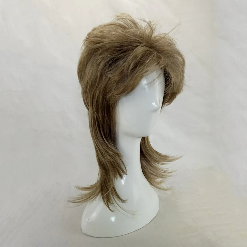 Crespo em Camadas Perucas de Fibra de Alta Hairjoy Masculino Peruca Cabelo Comprimento Médio Homem Cosplay Temperatura Sintética 7 Cores Disponíveis 5 wig cosplay