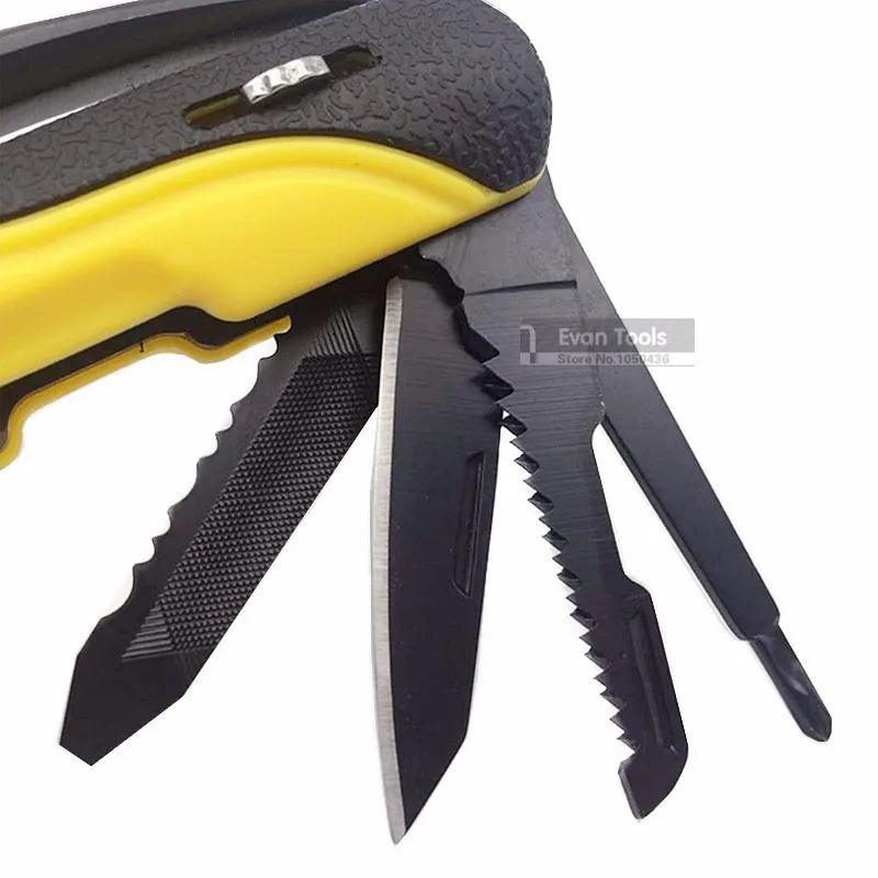 Multi Tool Outdoor Survival Knife 7 in 1 Pocket Multi Function Tools Set Mini Foldaway Plers Knife Screwdriver