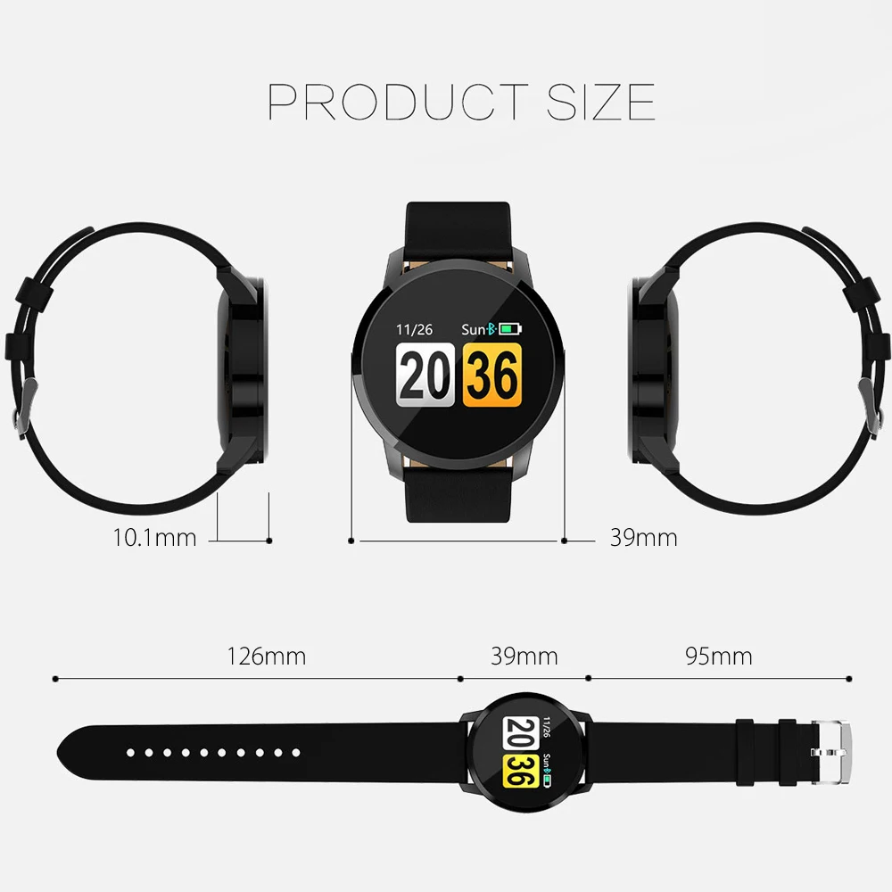 New Q8 OLED Screen Smartwatch Heart Rate Monitor Smart Watch Sport Fitness Men Women Wearable Devices for IOS Android