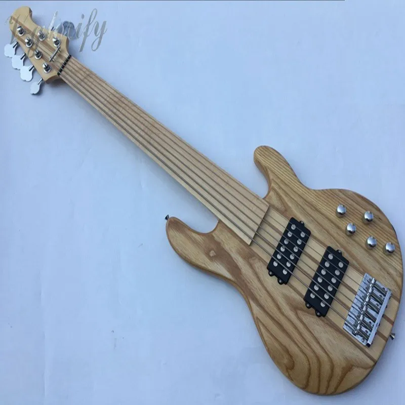 6 string fretless Active Electronics bass guitar neck through body bass