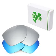 2 пары Mryok ПОЛЯРИЗОВАННЫЕ замены оптические линзы для Oakley 2 Солнцезащитные очки цвета "Ледяной Синий" золото и серебро Титан