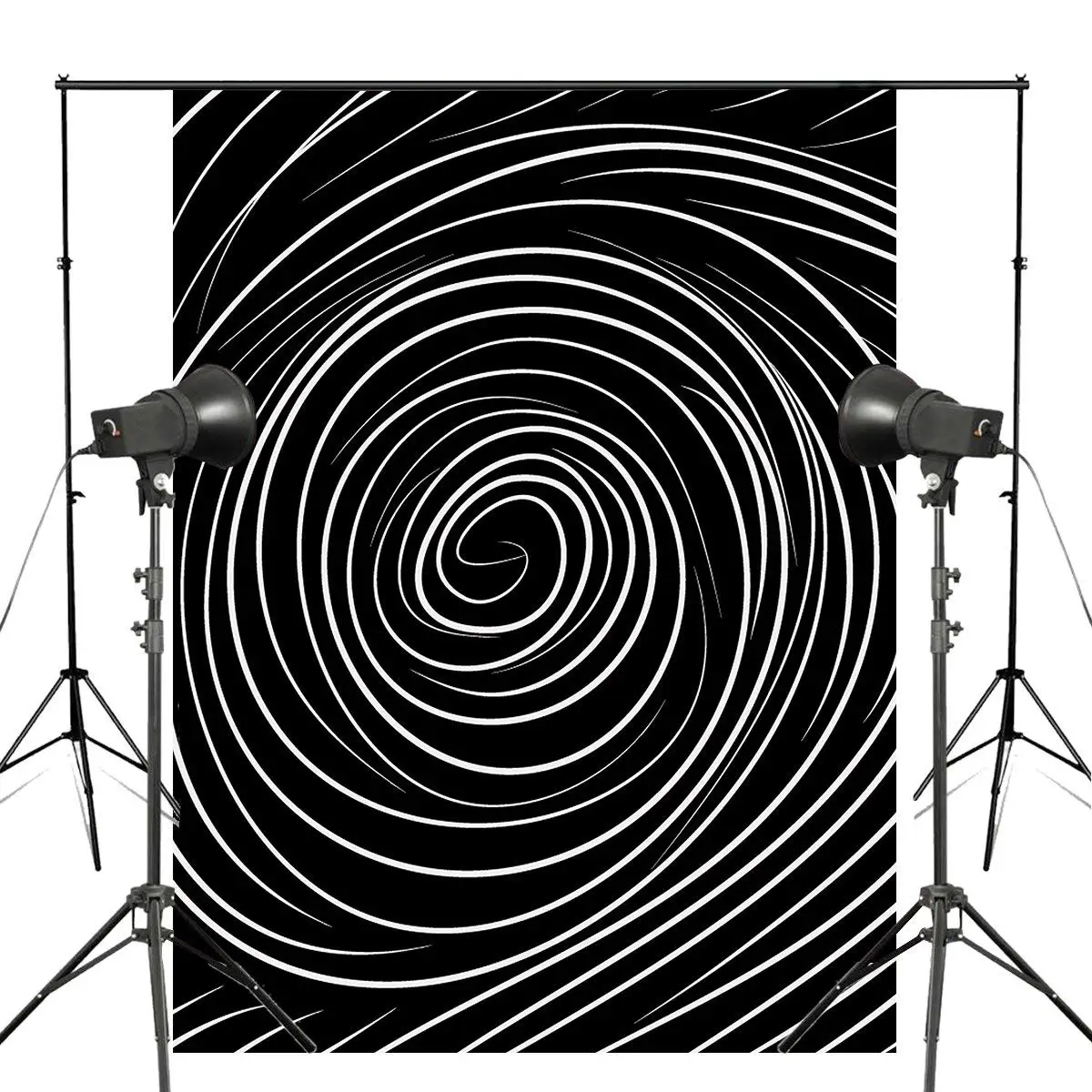 

3DAbstract Spirally Stereoscopic Photography Background Black White Backdrop Photo Studio Backdrop Props 5x7ft