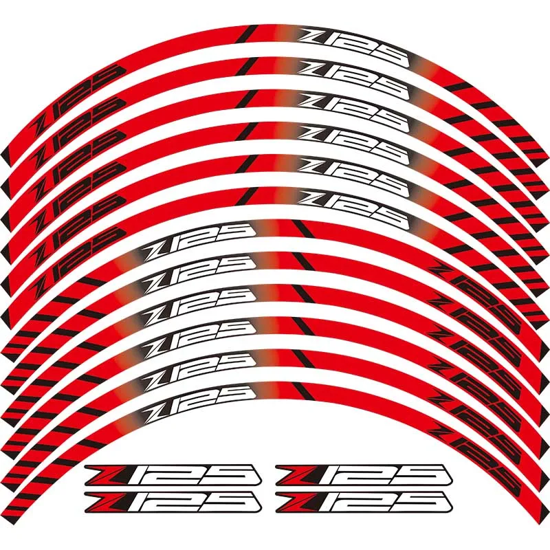 Мото rcycles Светоотражающая наклейка для moto rcycles колеса наклейки светоотражающий обод мото полоса лента для всех KAWASAKI Z125 - Цвет: Многоцветный