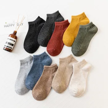 

5Pairs Cute Candy colors Socks Unisex Women Men kids Cotton Sock Female Fashion Casual Short Socks Art Socks Funny Low Ankle