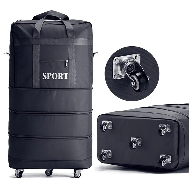 

Large capacity bag Expandable tracel Suitcases Foldable Men Luggage Lockable Travel Bag Women Spinner Rolling Trolley waterproof