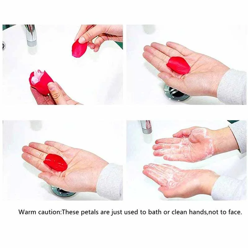 50Pcs Floral Scented Bath Soap Rose Flower Petals Plant Essential Oil Rose Soap Set Bath Soap Shaped Petals Wedding Party Gift