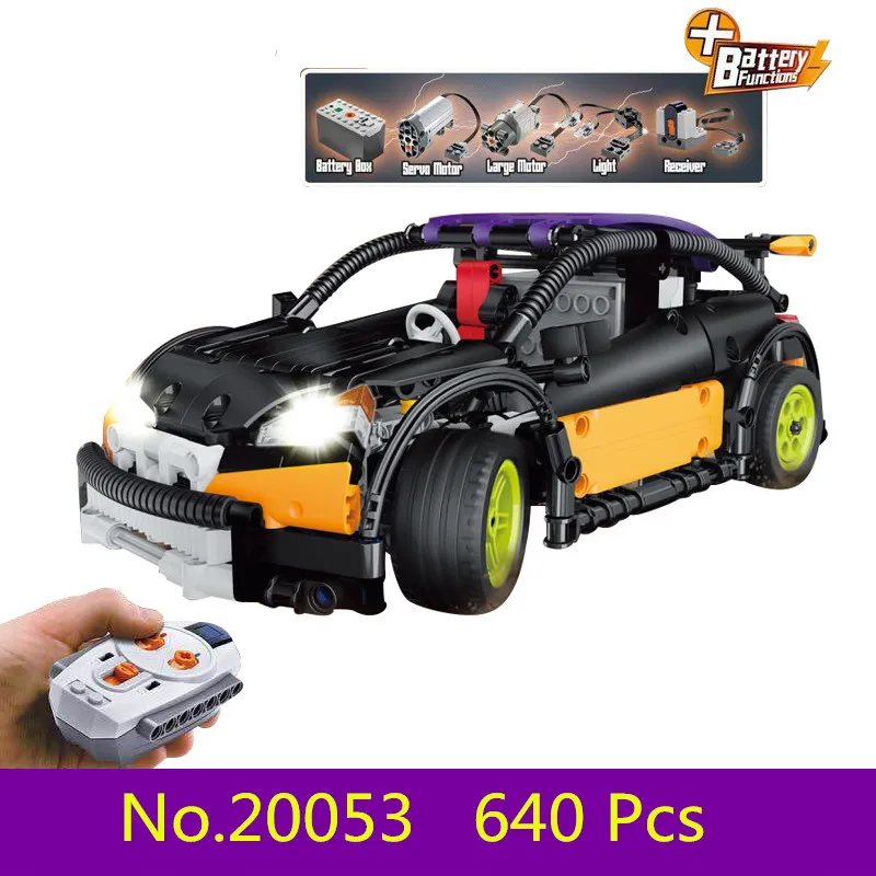 

New Model building kits compatible with lego CITY 640PCS The Hatchback Type RC 3D blocks Educational toys hobbies for children