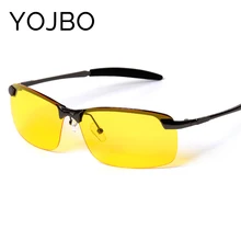 YOJBO, мужские солнцезащитные очки для ночного вождения, поляризационные, для ночного видения, мужские очки, новинка, модные, классические, дизайнерские, брендовые, желтые, с антибликовым покрытием