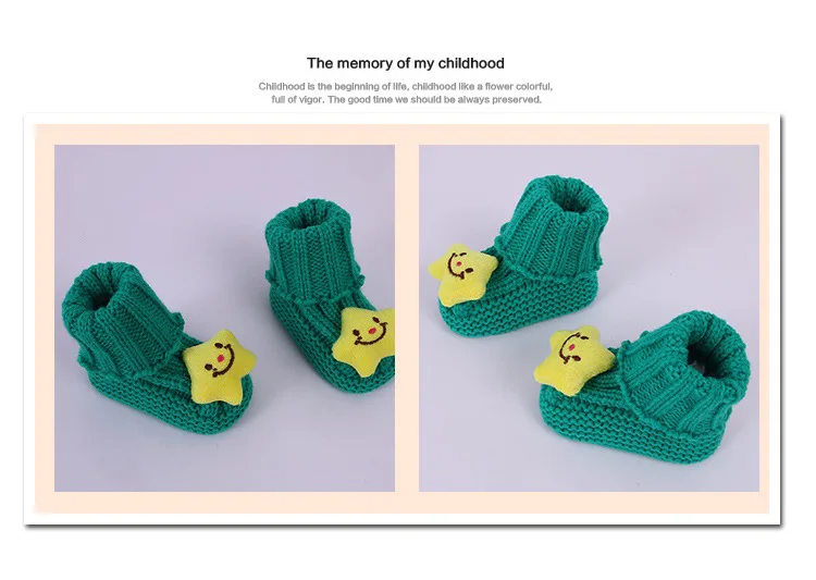Обувь для новорожденных; От 0 до 1 года обувь для малышей; вязаная шерстяная обувь ручной работы; носки для волос с вышивкой и героями мультфильмов; первые ходунки