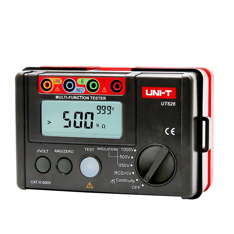 US $120.00 Uni T UT526 Digital Electrical Meter Insulation Resistance Tester AC DC Voltmeter RCD Test Low Resistance Continuity Measure