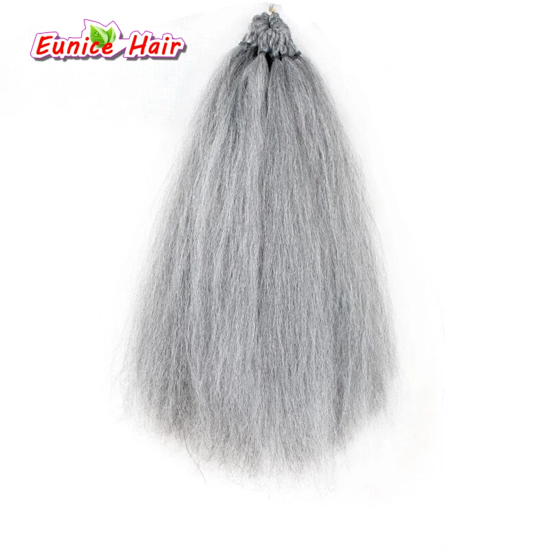 

Grey Pre loop Yaki Straight Hair Freetress Crochet Braid Hair 18inch Synthetic Brazilian Bundles Yaki Straight Hair Extensions