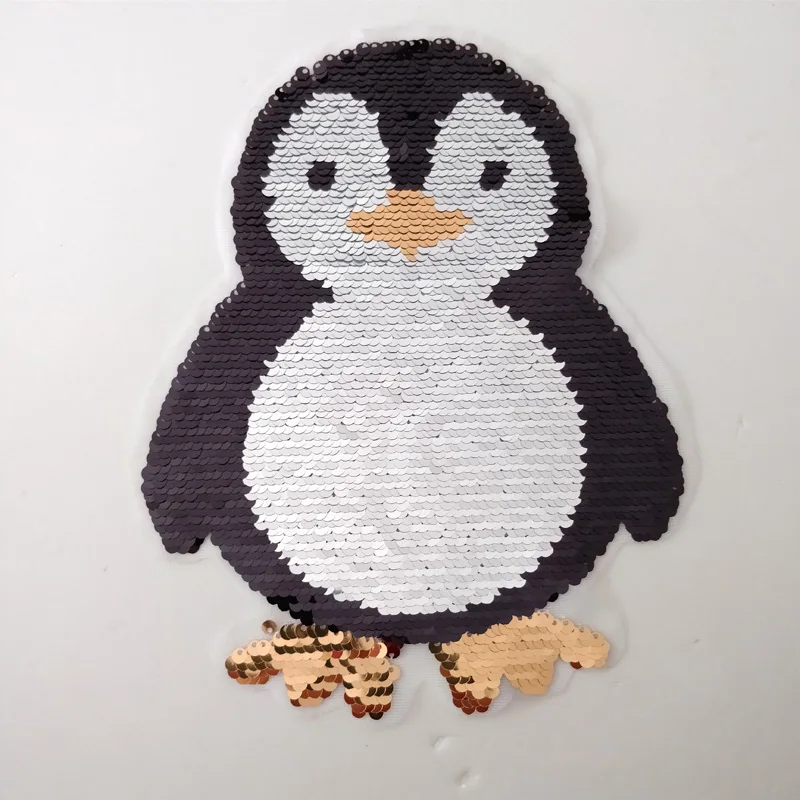 20 штук с рисунком пингвина из мультфильма двусторонние покрытые блестками патч