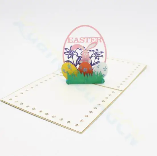 3D Easter postcard Easter egg rabbit pop up card Greeting Card festival Party Thanksgiving Card Wish Invitation