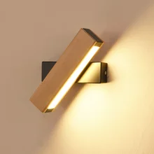 LukLoy скандинавский ночник для спальни дерево прохода стена в современном минималистическом стиле лампа креативный кабинет вращающиеся светодиодные лампы для чтения