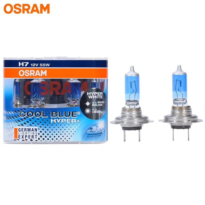 New OSRAM Cool Blue Hyper H1 H7 9005 HB3 12V 5000K Xenon Blue White Halogen Bulb