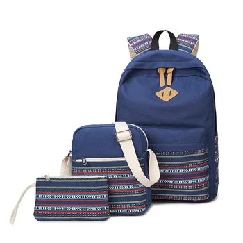 

fashion Backpack Three-piece shoulder bag new 2018 school bag women folk-custom mochila Free shipping CHISPAULO brand