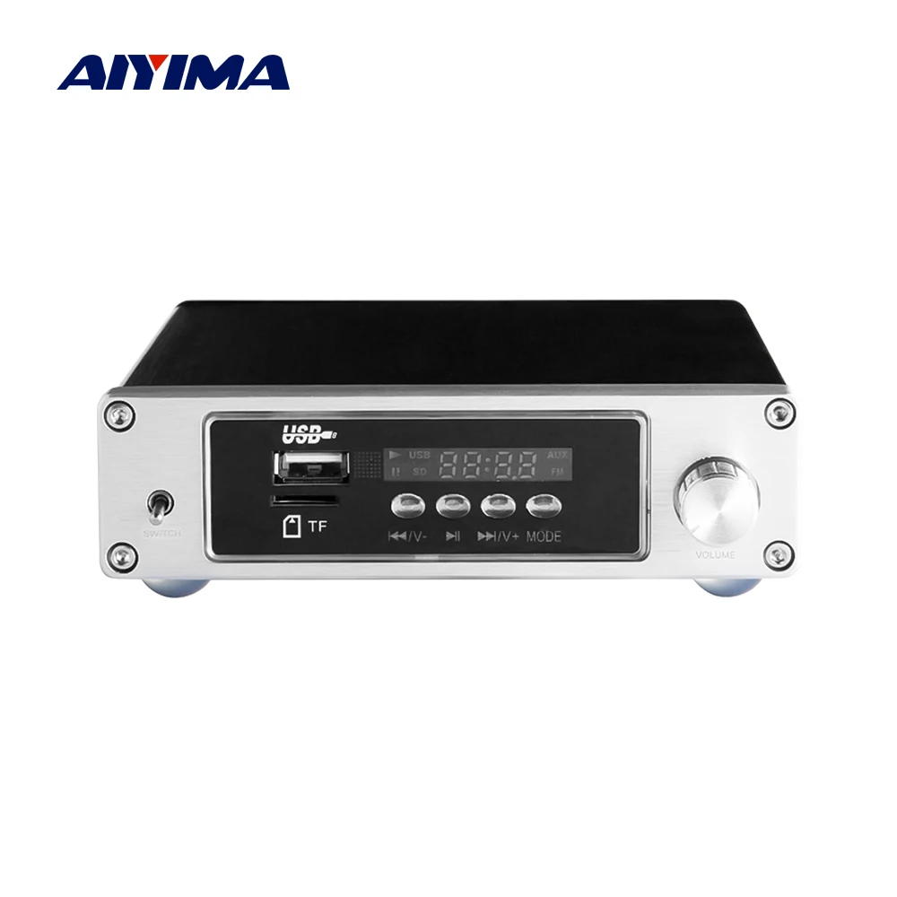 

AIYIMA TPA3116 Bluetooth 4.0 Power Amplifier Hifi Stereo Home Audio Digital Amp 100Wx2 TF US Lossless Decoding Music Player