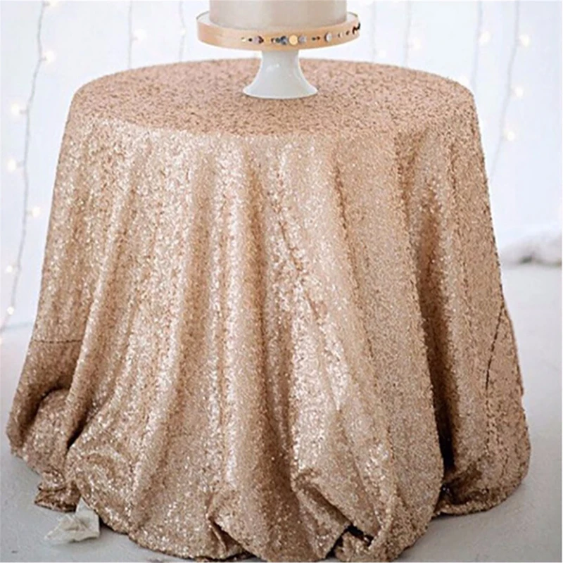 Круглый розовое золото, с пайетками скатерть на стол современный Банкетный стол Свадебная вечеринка банкетный стол юбка ткань украшение