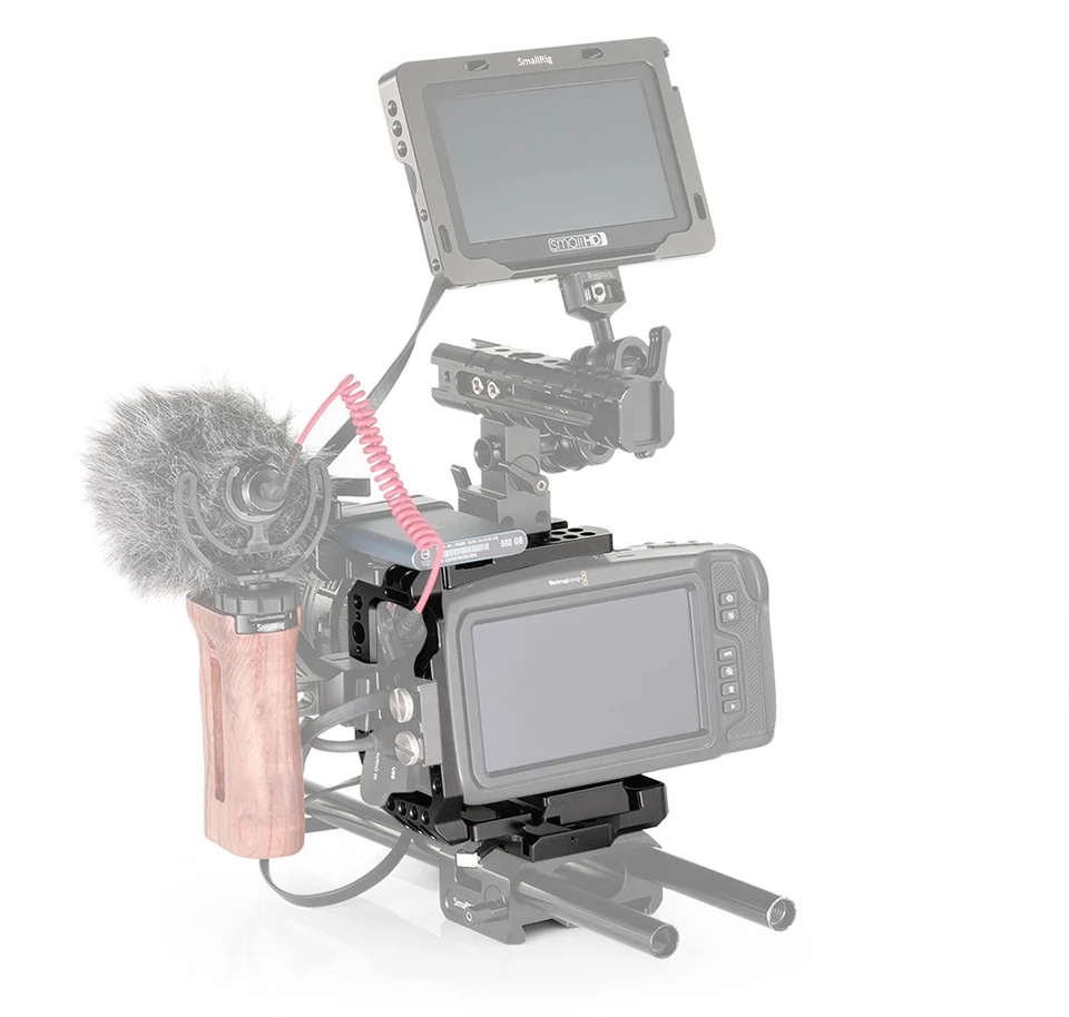 SmallRig BMPCC 4K быстросъемная клетка для камеры, половинная клетка для карманного кинокамеры Blackmagic, 4 K/6 K W/Manfrotto 501PL plate