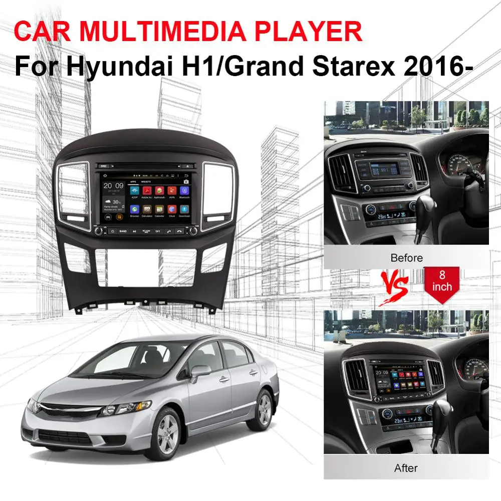 Sale Android 8.0 Octa Core 4GB RAM Car DVD Multimedia Head Unit For Hyundai H1/Grand Starex 2016- Auto Radio Stereo Bluetooth WIFI 3