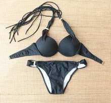 2018 Bikinis Women Swimsuit Push Up Swimwear Sexy Bright Halter Mini Micro Bikini Brazilian Bandeau String Bathing Suit Swim