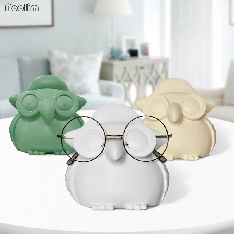 

NOOLIM Cartoon Animal Owl Glasses Display Rack Sunglasses Glasses Resin Frame Eyeglasses Display Stand Mobile Phone Holder Rack