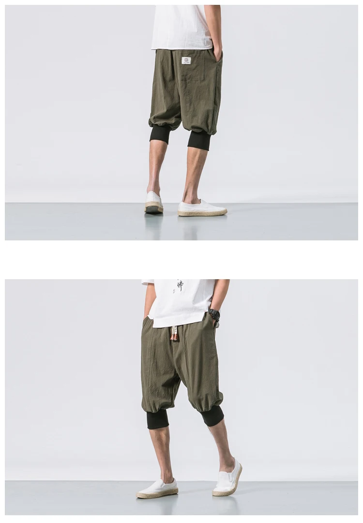 MRDONOO летние мужские свободные хлопковые льняные шорты в китайском стиле, мужские повседневные шорты-бермуды, бриджи B375-K65