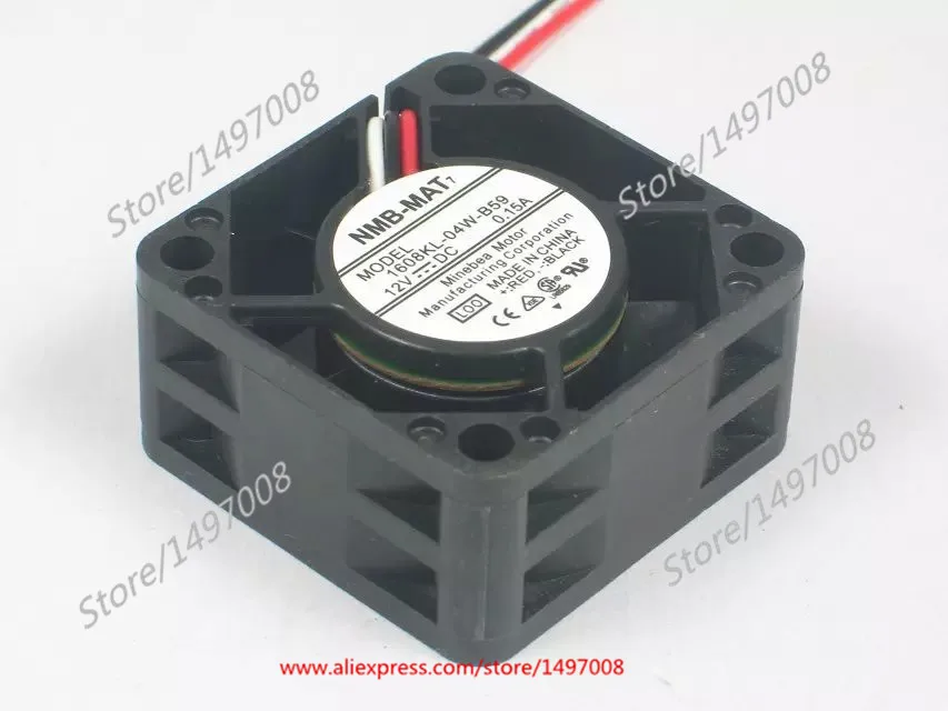 

NMB-MAT 1608KL-04W-B59 L00 DC 12V 0.15A 3-Wire 40x40x20mm Server Cooling Fan