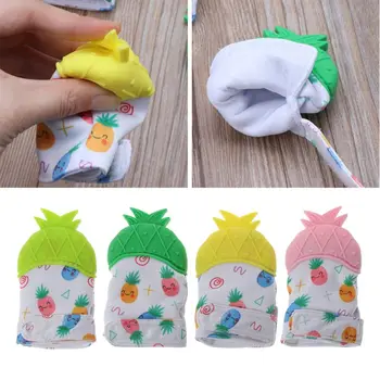 

New Pineapple Shape Baby Teething Pacifier Glove Teether Chewable Newborn Mitten Toddler Baby Molar Teether Gloves