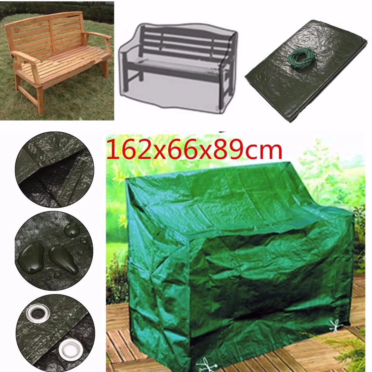 2 Seater Waterproof Double Chair Cover Garden Park Patio Outdoor Bench