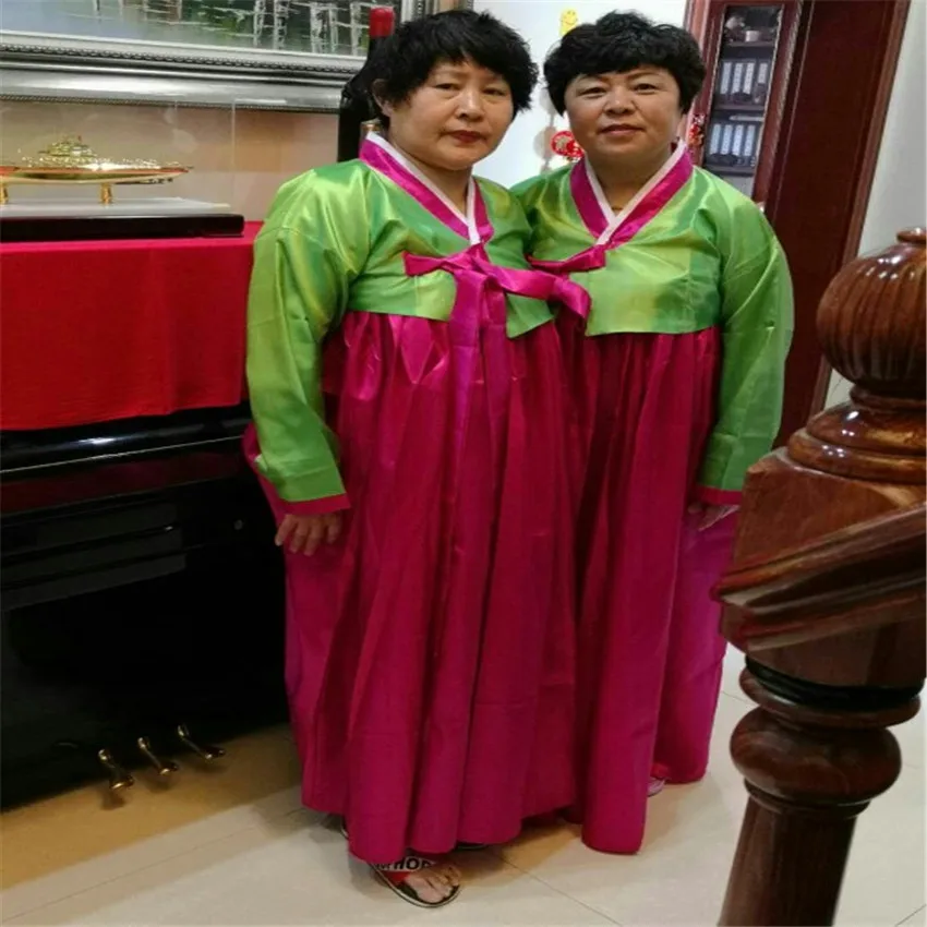 10 цветов корейский традиционный дворцовый женский год танец меньшинств представление платье для женщин полный рукав ханбок костюм