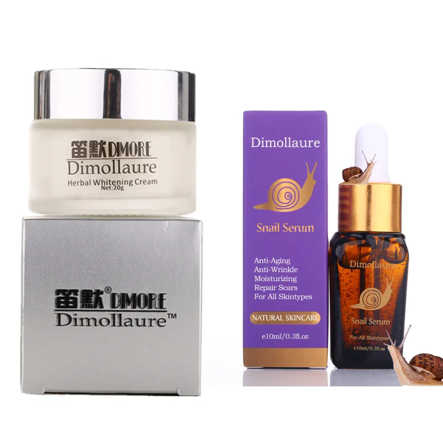 

Dimollaure Strong effect whitening cream + snail serum anti-aging Moisturizing Remove Freckle melasma pigment Melanin sunburn