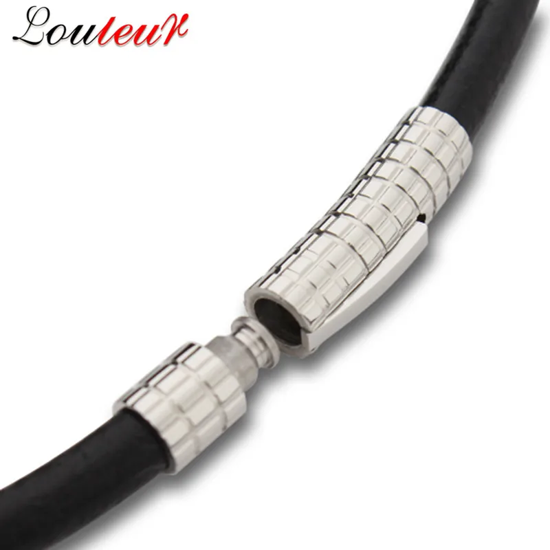 LOULEUR 1pc/lot Hole Size 6mm Stainless Steel Clasps for Leather Cord