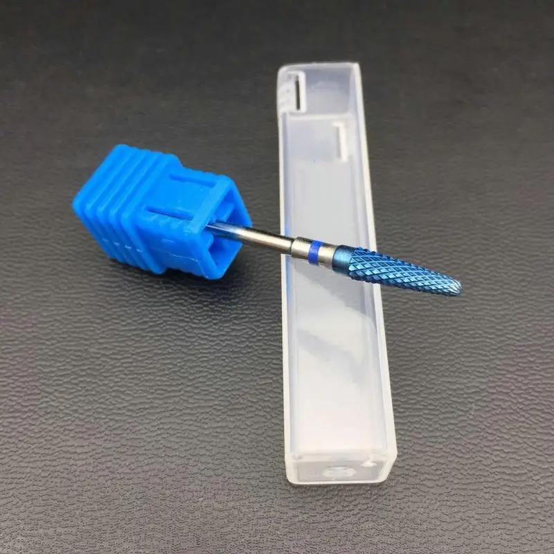 6 Тип синий Вольфрам карбида заусенцы Nano покрытие ногтей сверло Металл биты для маникюр сверла аксессуары для ногтей Mills - Цвет: Сливовый