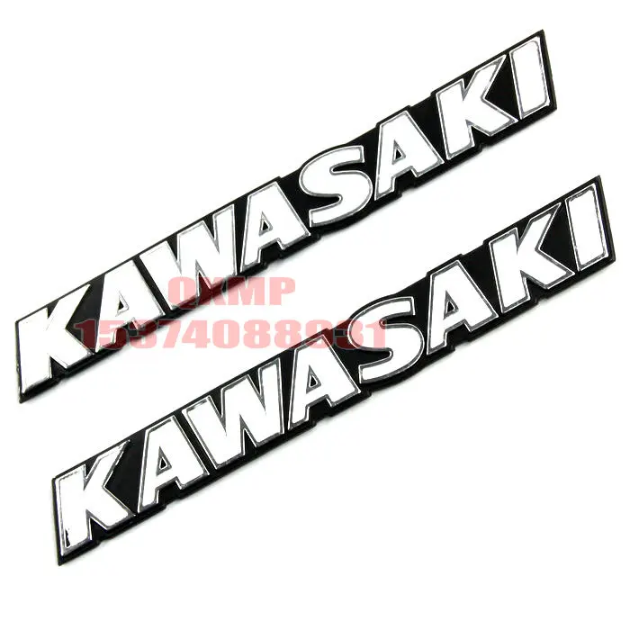 

For Kawasaki motorcycle decals aluminum white letters labeling retro car decals Stickers Free Shipping