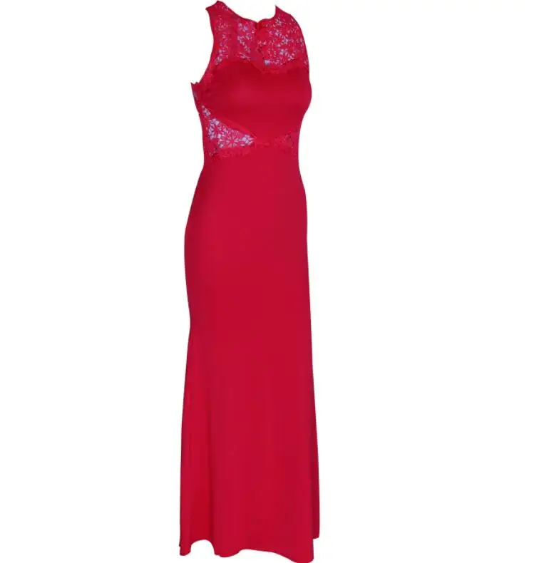 Модное женское платье без рукавов с круглым вырезом, кружевное ажурное сексуальное длинное платье-рюкзак, летнее платье для вечерние