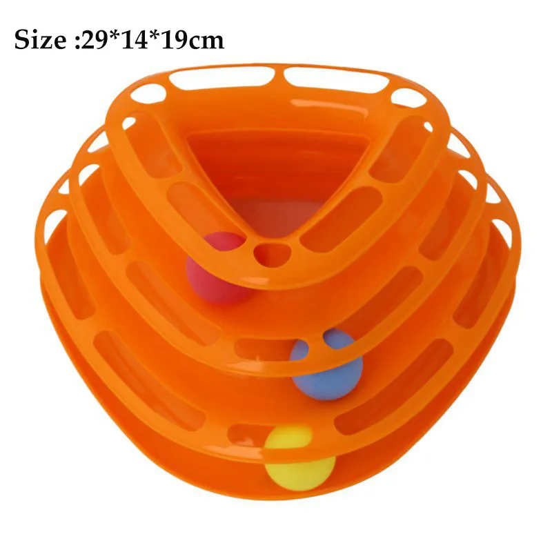 Кот Сумасшедший диск с шариком Интерактивная развлекательная тарелка игровой диск триляминар Поворотная игрушка кошка год забавные игрушки для животных - Цвет: Three layers