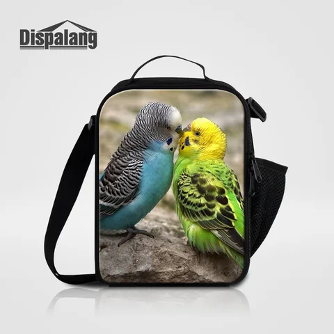 Bolsas de Almoço Térmicos de Dispalang para Crianças Lancheira para a Escola Isolados Menina Lona Bolsa Térmica Papagaio Animal Impressão Refrigerador Bolsas