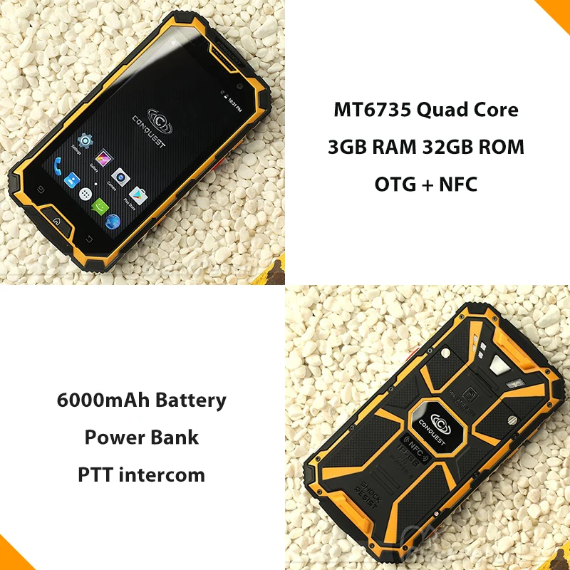Шам S8 3 ГБ Оперативная память IP68 Водонепроницаемый телефон PTT смартфон ГЛОНАСС 6000