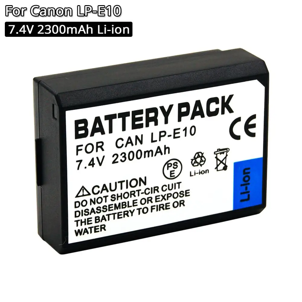 

LP-E10 LPE10 Rechargeable Camera Battery 7.4V 2300mah Li-ion for Canon Camera 1100D 1200D 1300D Rebel T3 T5 T6 KISS X50 X70