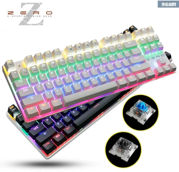  METOO Zero Mechanical keyboard 87/104 keys Black Blue Red switch Gaming keyboard teclado for Deskto