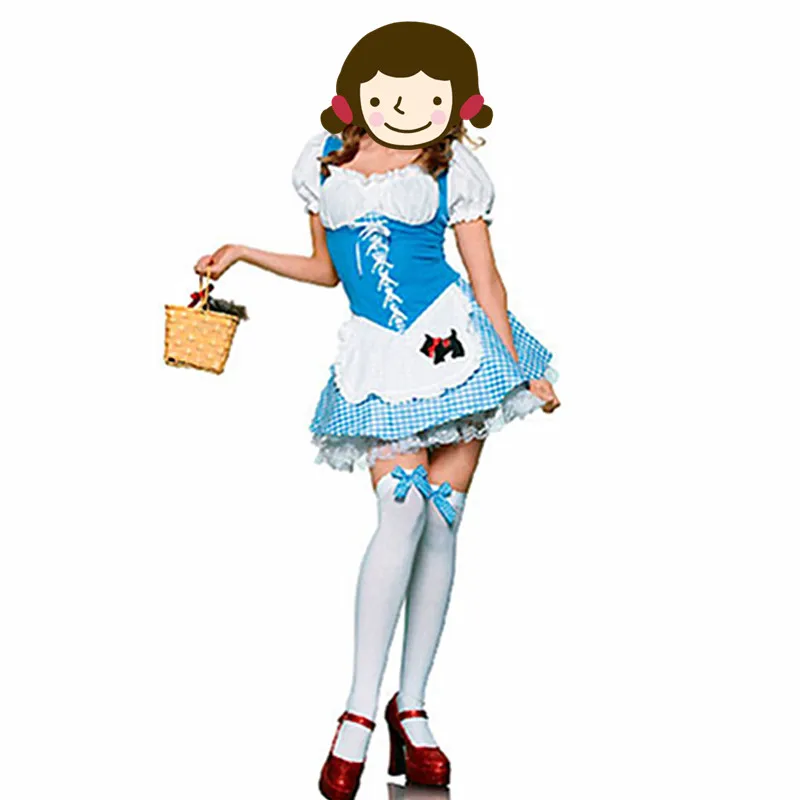 New Style Women Costumes Dress Front Lace Up French Maid Costumes Princess Women Clothing